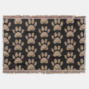 Camouflage Dog Paw Druckmuster Decke