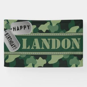Camouflage, Dogtags, Armee-Geburtstags-Party Banner