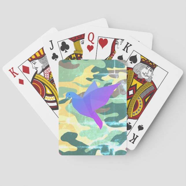 Camouflage Dove, Peace Cards Spielkarten (Rückseite)