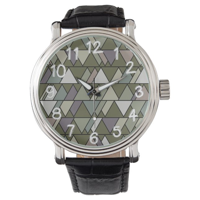 Camouflage Dreiecke Armbanduhr (Vorderseite)