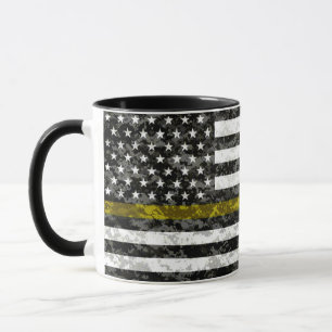 Camouflage-dünne gelbe Linie Flagge Tasse
