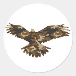 Camouflage Eagle Silhouette Runder Aufkleber