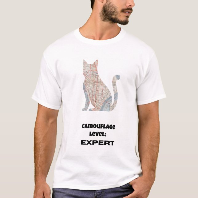 Camouflage-Ebene: Experte Funny Cat T-Shirt (Vorderseite)