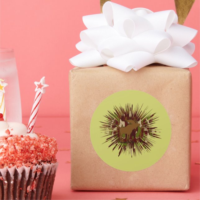 Camouflage Elche Break-out-Camouflage Runder Aufkleber (Party)