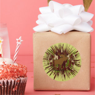 Camouflage Elche Break-out-Camouflage Runder Aufkleber