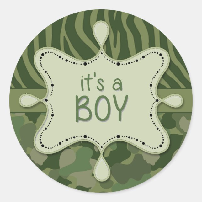 Camouflage Es ist ein Boy Sticker (Vorderseite)