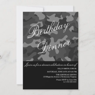 Camouflage-Event-Einladung, Abendessen, Party, Neu Einladung