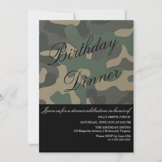 Camouflage-Event-Einladung, Abendessen, Party, Neu Einladung