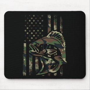 Camouflage Fischen Männer Jungen Amerikanische Fla Mousepad