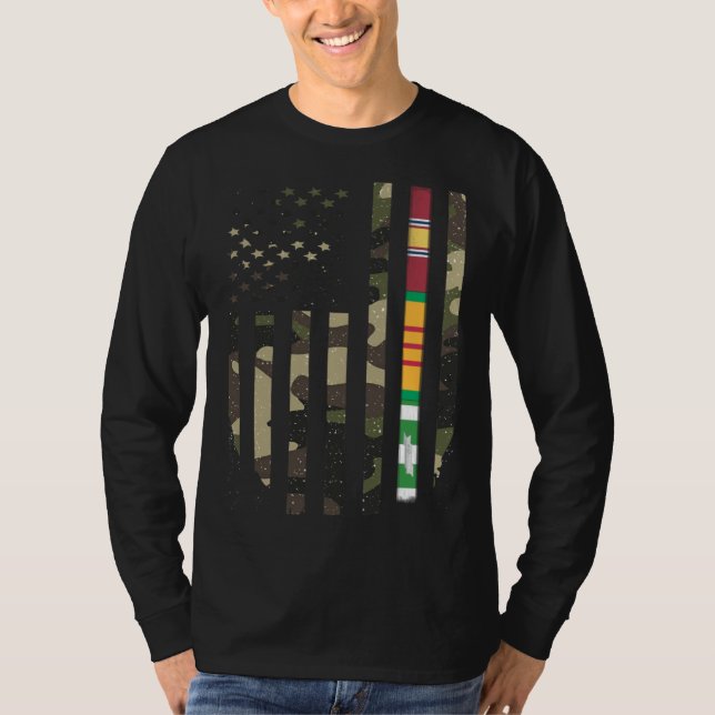 Camouflage Flag American USA Patriotic US Vietnam  T-Shirt (Vorderseite)