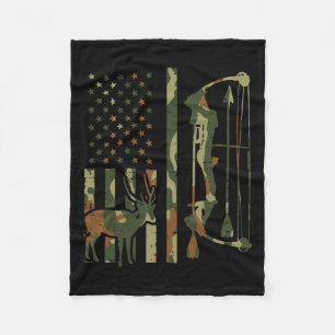 Camouflage Flag Hirsche Jagd Patriotischer Jäger V Fleecedecke
