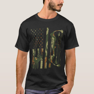 Camouflage Flag Hirsche Jagd Patriotischer Jäger V T-Shirt