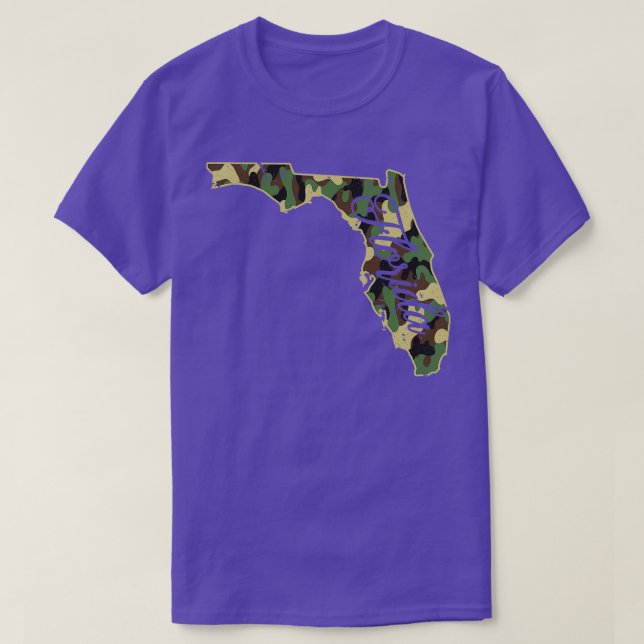 Camouflage Florida Flag Kontur Staat T-Shirt (Design vorne)