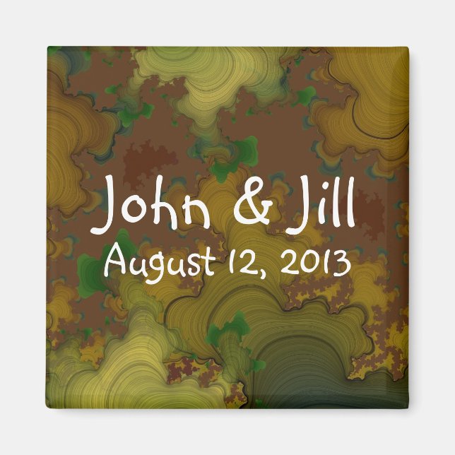 Camouflage Fraktale Gastgeschenk Hochzeit Magnet (Vorne)