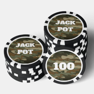 Camouflage für Casino-Poker-Chips der grünen Armee Pokerchips