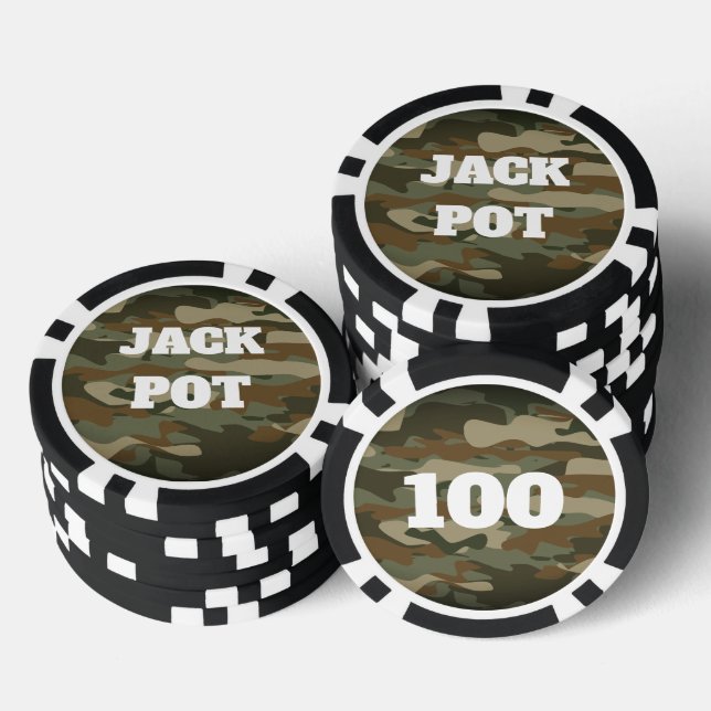 Camouflage für Casino-Poker-Chips der grünen Armee Pokerchips (Stapel)