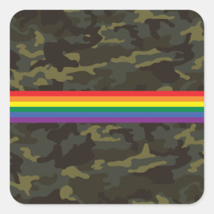 Camouflage Gay Pride Quadratischer Aufkleber