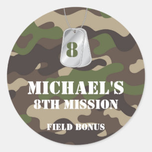 Camouflage Geburtstagspartei Etikett Aufkleber