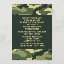 Camouflage Geburtstagsparty Einladung - Realistisc