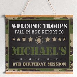 Camouflage Geburtstagsparty Willkommensunterschrif Poster