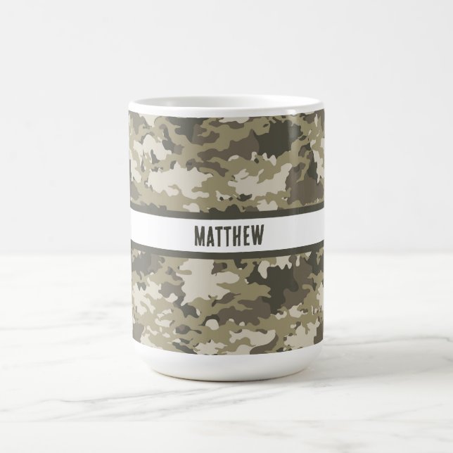 Camouflage, Gemüsegarnele, Braun, Grüntöne Persona Kaffeetasse (Mittel)