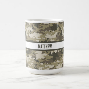 Camouflage, Gemüsegarnele, Braun, Grüntöne Persona Kaffeetasse