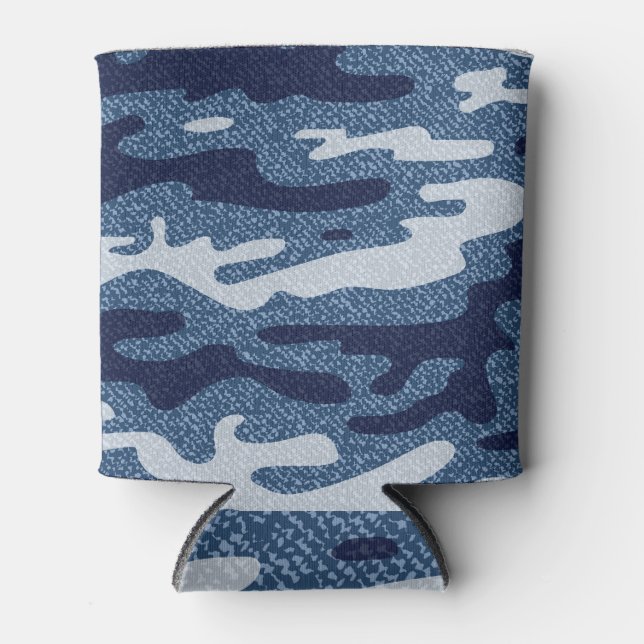 Camouflage Gepunktet Denim Jeans Pattern Dosenkühler (Vorderseite)