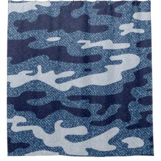 Camouflage Gepunktet Denim Jeans Pattern Duschvorhang