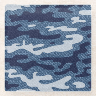 Camouflage Gepunktet Denim Jeans Pattern Glasuntersetzer