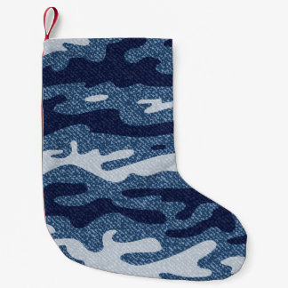 Camouflage Gepunktet Denim Jeans Pattern Kleiner Weihnachtsstrumpf