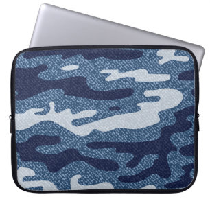 Camouflage Gepunktet Denim Jeans Pattern Laptopschutzhülle