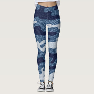 Camouflage Gepunktet Denim Jeans Pattern Leggings