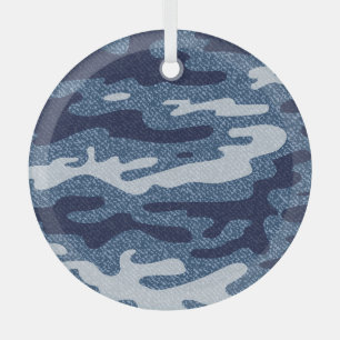 Camouflage Gepunktet Denim Jeans Pattern Ornament Aus Glas