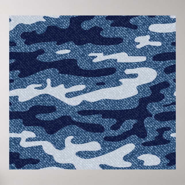 Camouflage Gepunktet Denim Jeans Pattern Poster (Vorne)