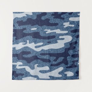Camouflage Gepunktet Denim Jeans Pattern Wandteppich