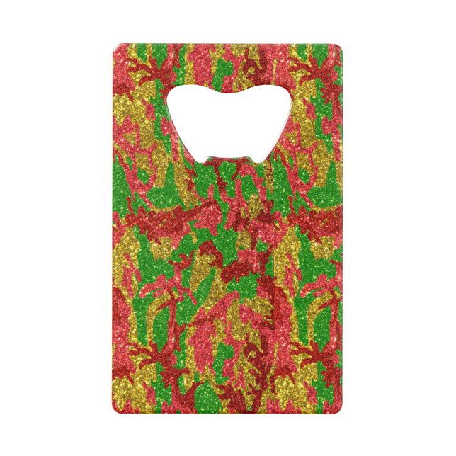 Camouflage Gold Xmas Muster Geldbeutel Flaschenöffner (Vorderseite)