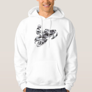Camouflage Gray Sled auf Schwarz Hoodie