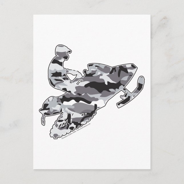Camouflage Gray Sled auf Schwarz Postkarte (Vorderseite)