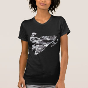 Camouflage Gray Sled auf Schwarz T-Shirt