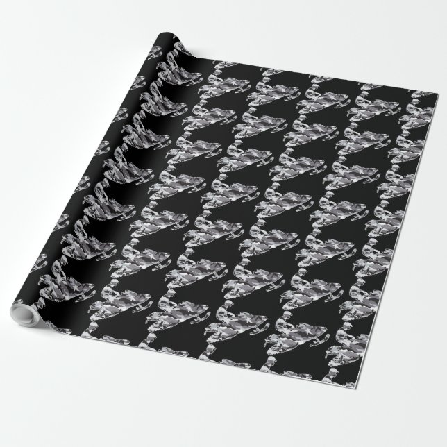 Camouflage Gray Snowmobile Geschenkpapier (Ungerollt)