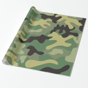 Camouflage Green   Army Birthday Party Geschenkpapier