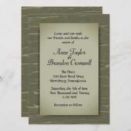 Camouflage Green Bark Design Hochzeit Einladung