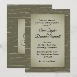 Camouflage Green Bark Design Hochzeit Einladung