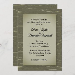 Camouflage Green Bark Design Hochzeit Einladung