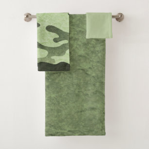 Camouflage Green Bath Handtuch Set