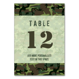 Camouflage Green Brown Camouflage Muster Personali Tischnummer