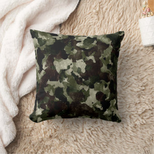 Camouflage Green Brown Throw Kissen