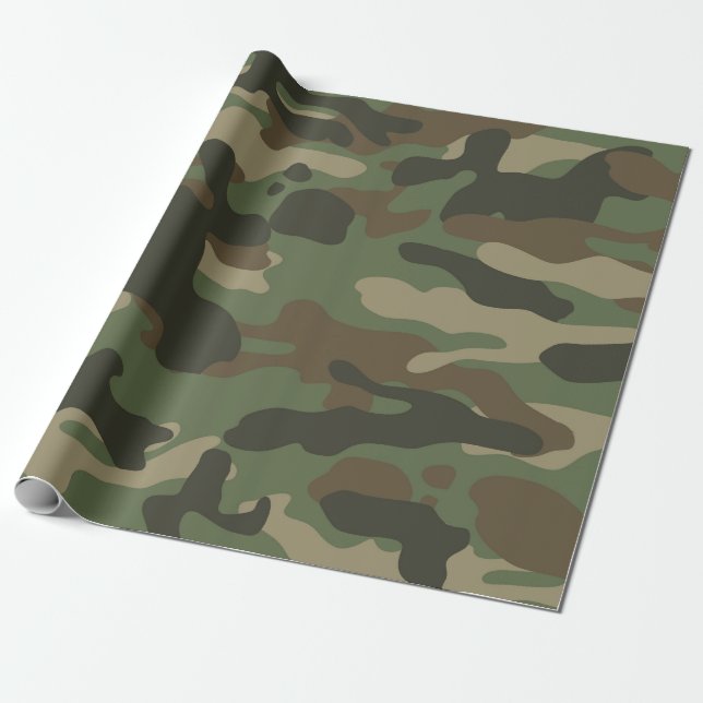 Camouflage Green Camouflage Army Pattern Geschenkpapier (Ungerollt)