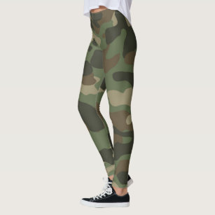 Camouflage Green Camouflage Army Pattern Leggings
