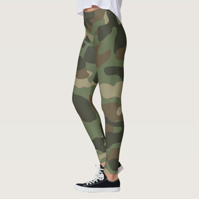 Camouflage Green Camouflage Army Pattern Leggings (Links)